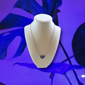 Lia Sophia | NWT 'Ocean Splash' Dainty Silver/Blue Stone Pendant Necklace